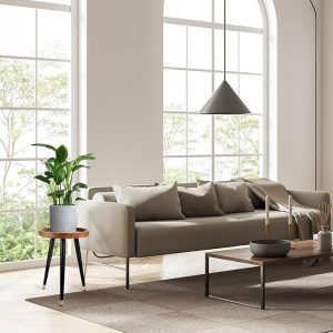 Wooden Plant Stand with Metal Frame